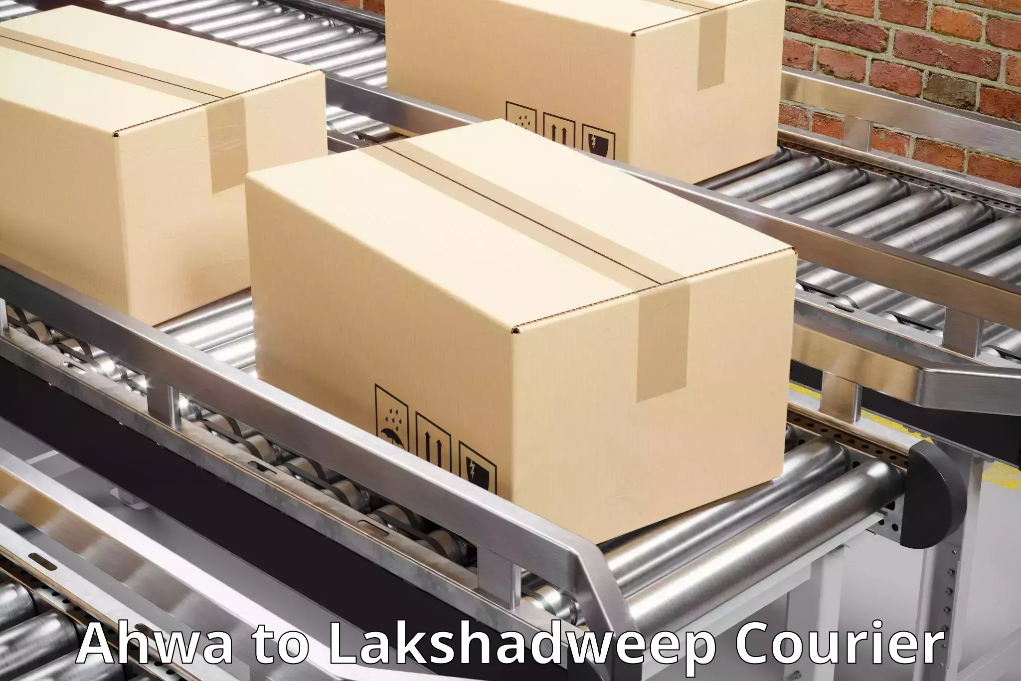 24-hour courier service Ahwa to Lakshadweep