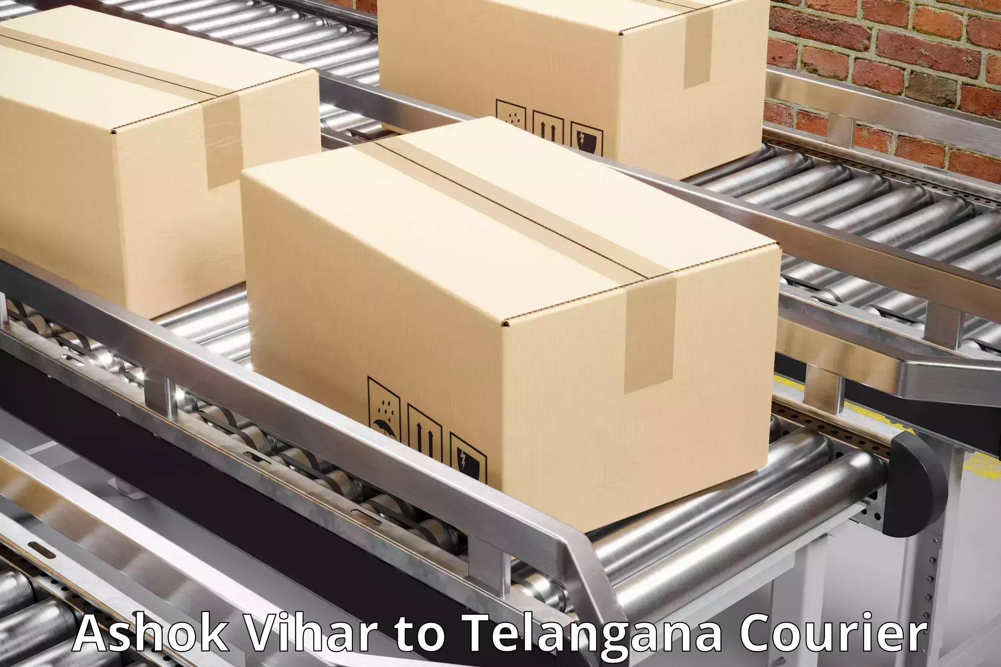 Sustainable shipping practices Ashok Vihar to Telangana