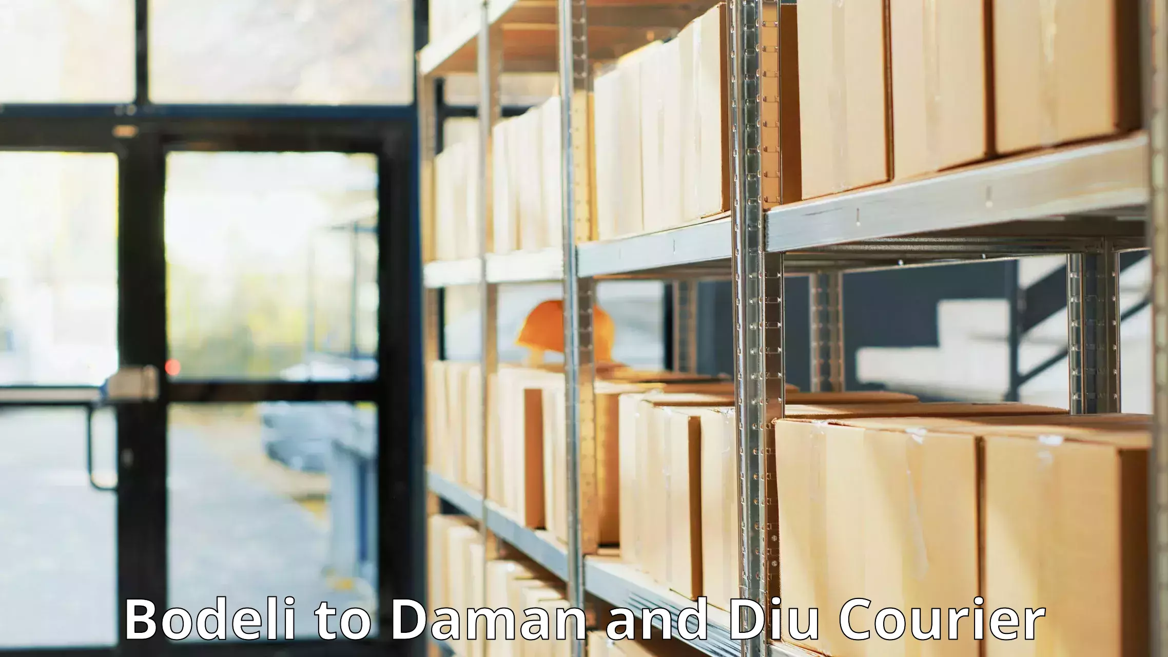 State-of-the-art courier technology Bodeli to Daman and Diu