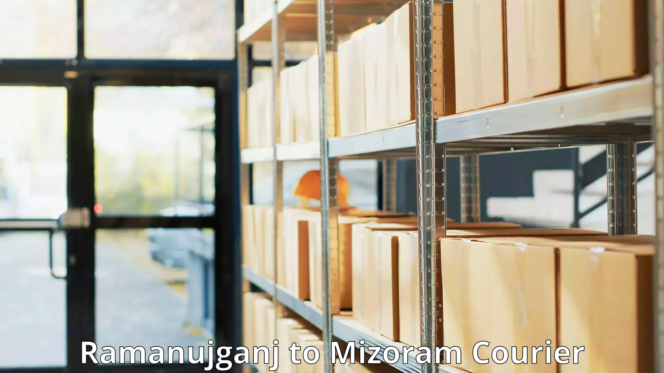 Doorstep parcel pickup Ramanujganj to Mizoram University Aizawl