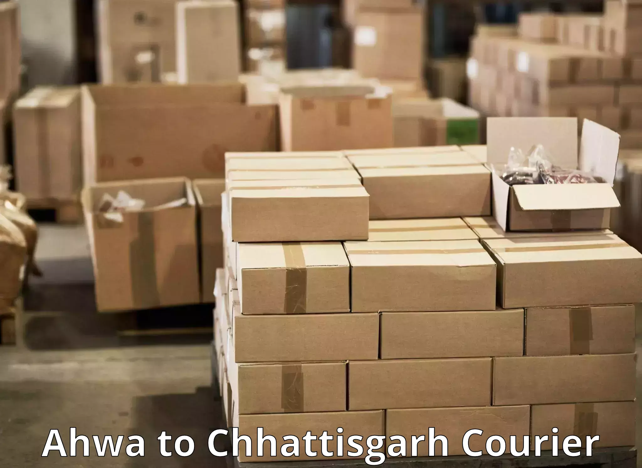 Large package courier Ahwa to Dharamjaigarh