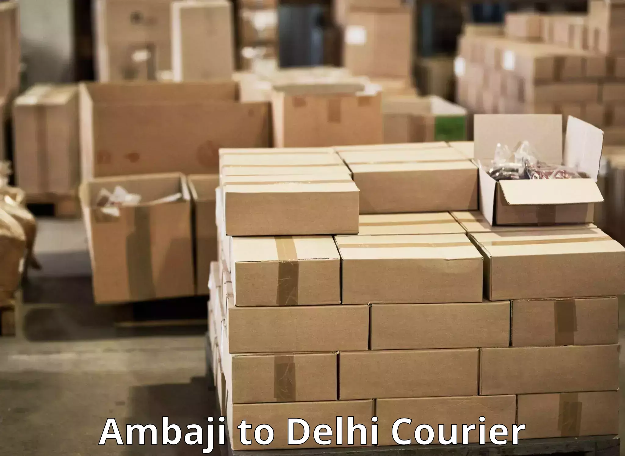 Large package courier Ambaji to Ramesh Nagar
