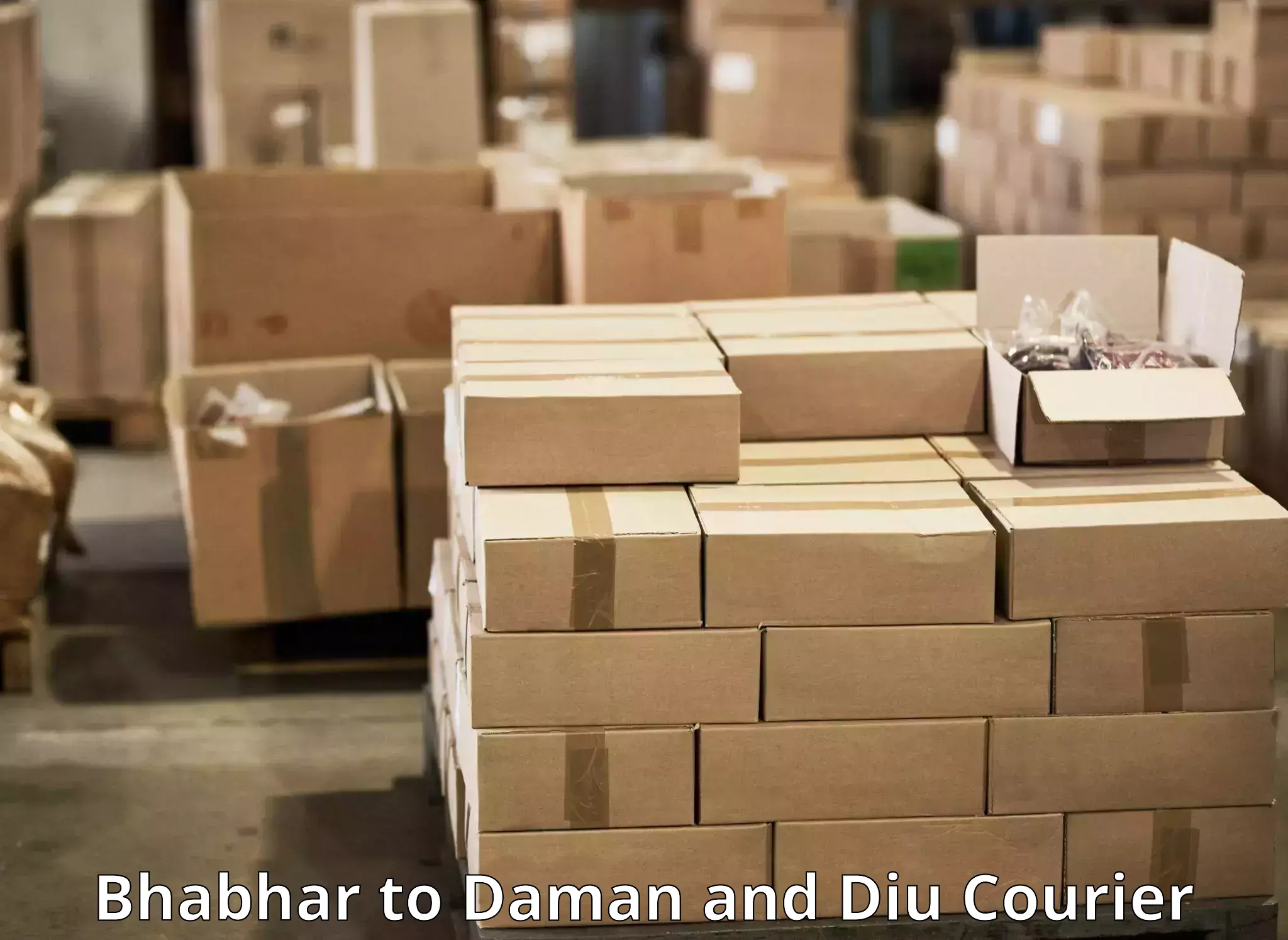 Round-the-clock parcel delivery Bhabhar to Diu
