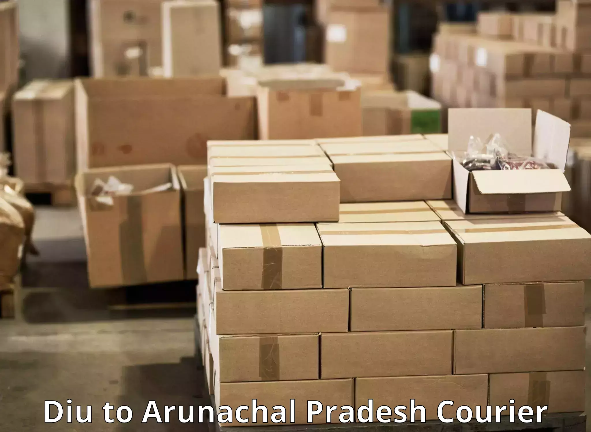 Courier app Diu to Deomali