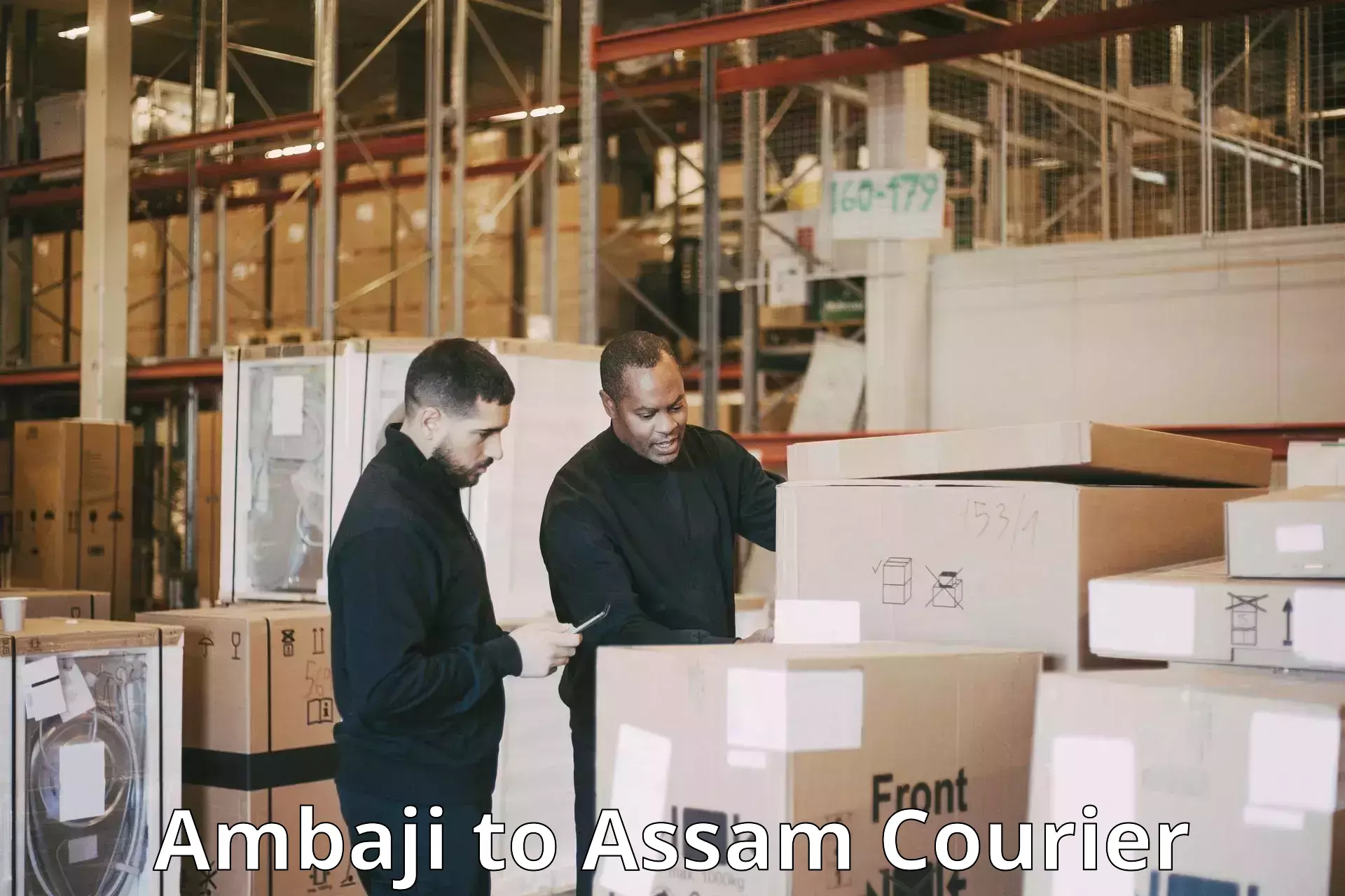 Large package courier Ambaji to Silapathar