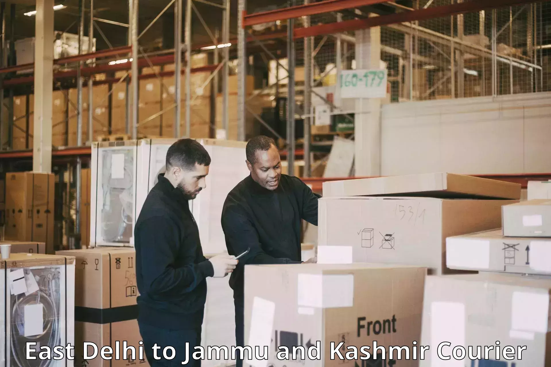 Reliable courier services East Delhi to Srinagar Kashmir
