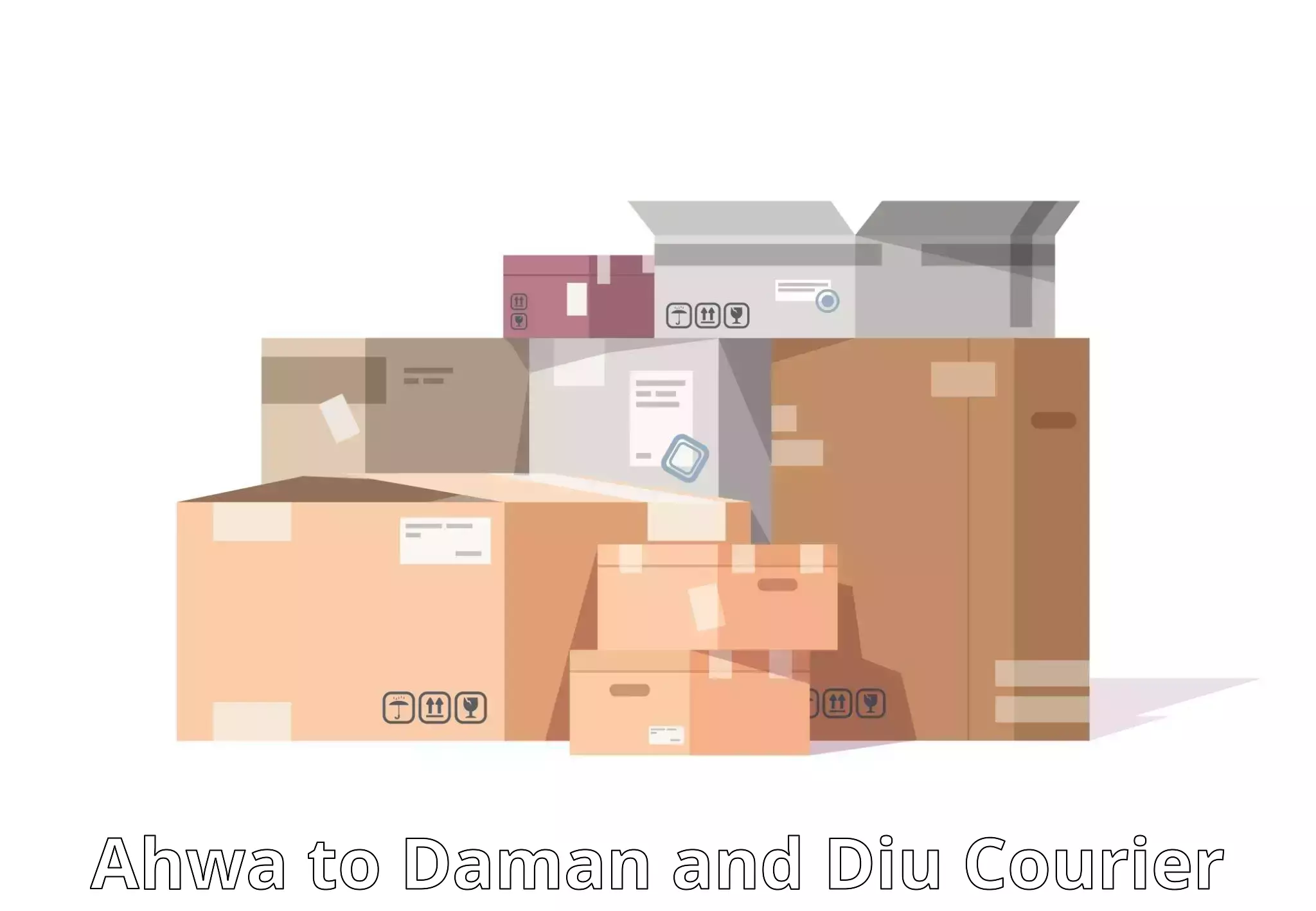 Door-to-door freight service Ahwa to Daman and Diu