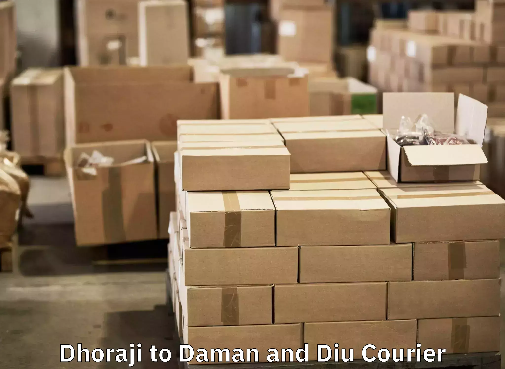 Efficient luggage delivery Dhoraji to Diu