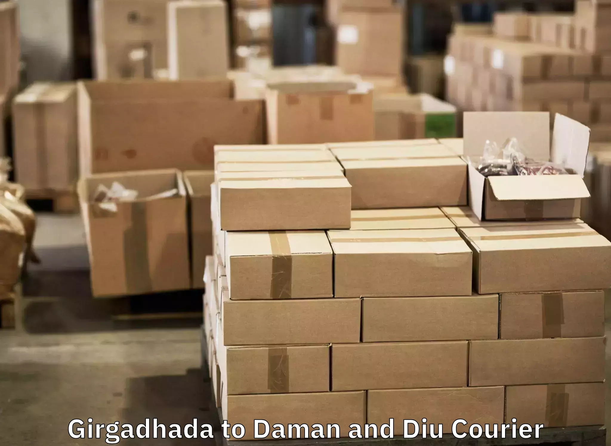Baggage transport calculator Girgadhada to Daman and Diu