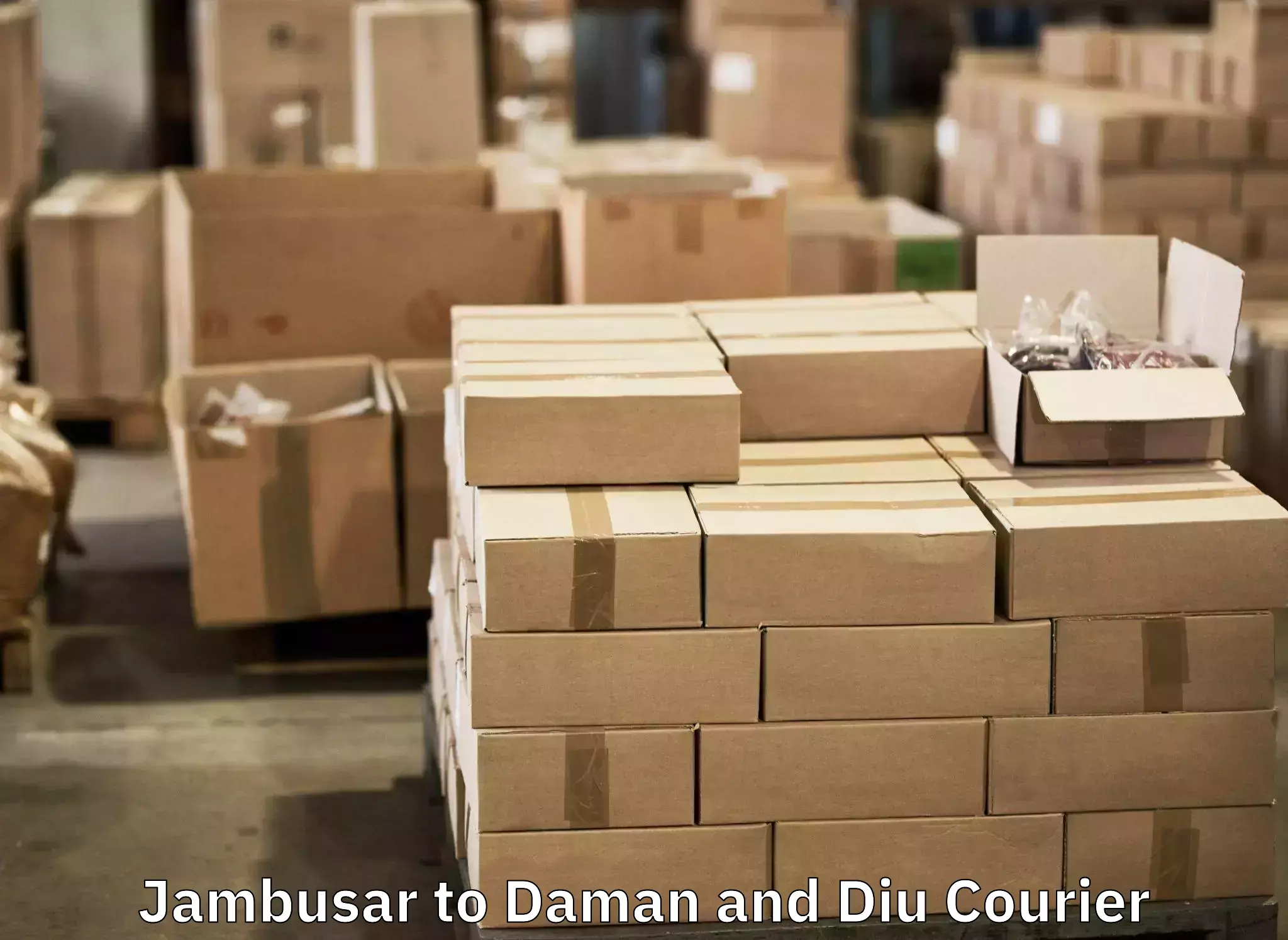 Express baggage shipping Jambusar to Diu