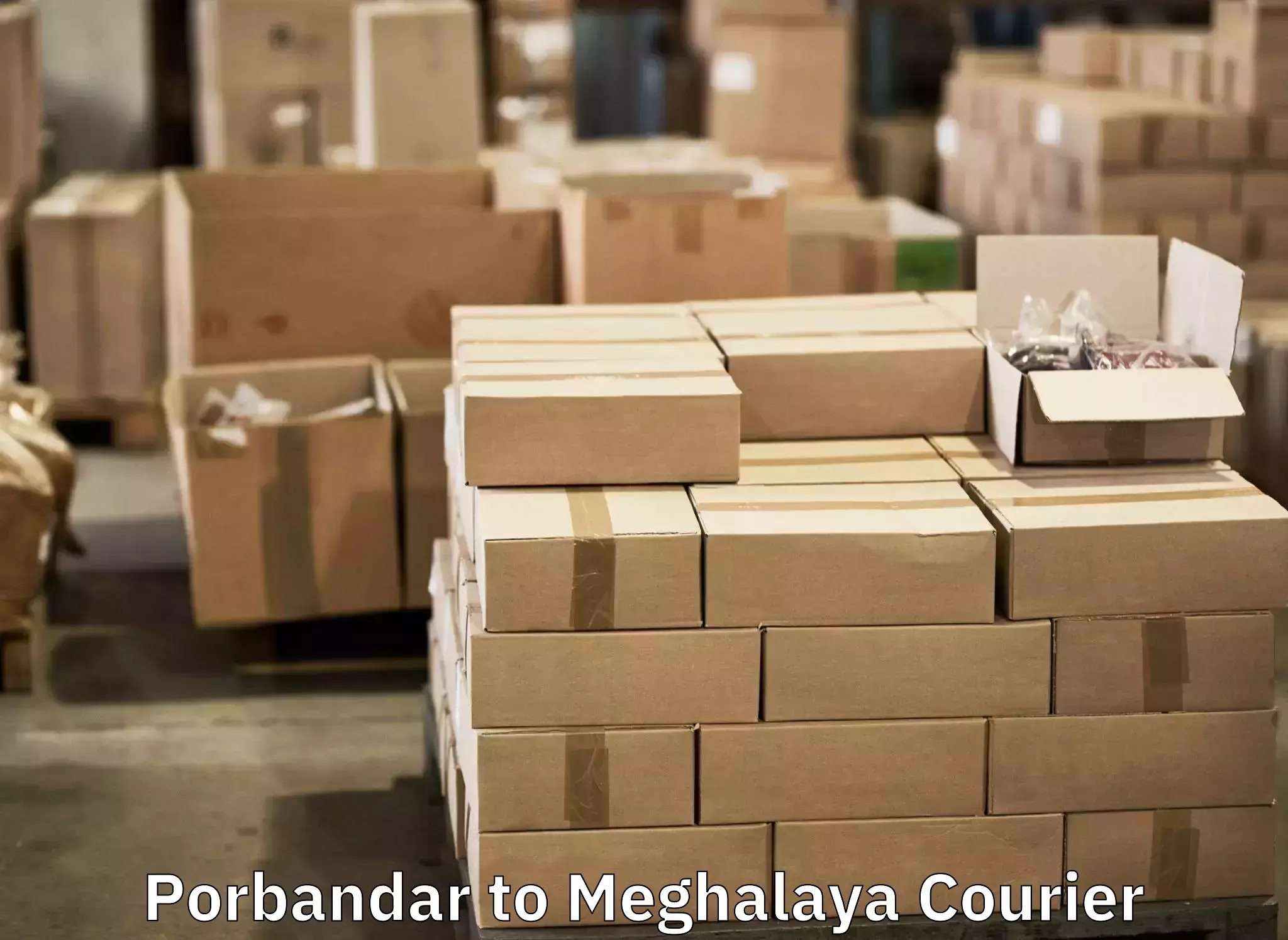 Sports equipment baggage shipping Porbandar to Cherrapunji