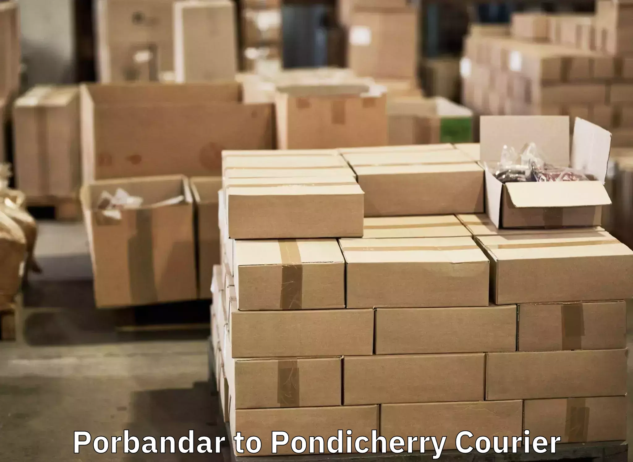 Trackable baggage shipping in Porbandar to Pondicherry University