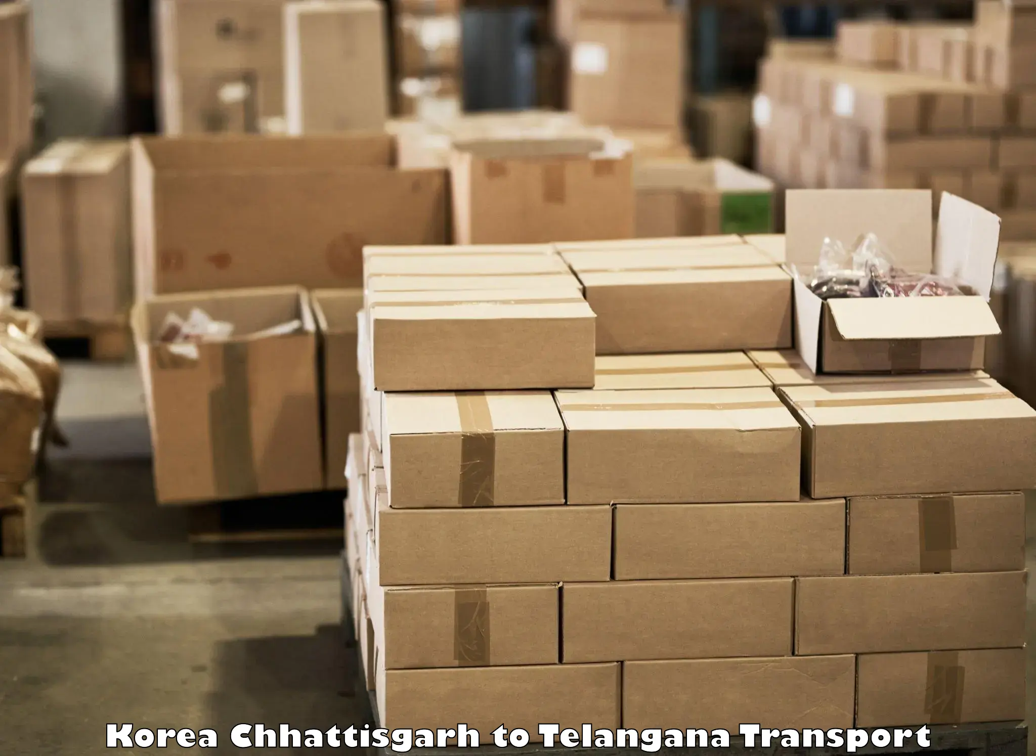 Cargo transportation services Korea Chhattisgarh to Patancheru
