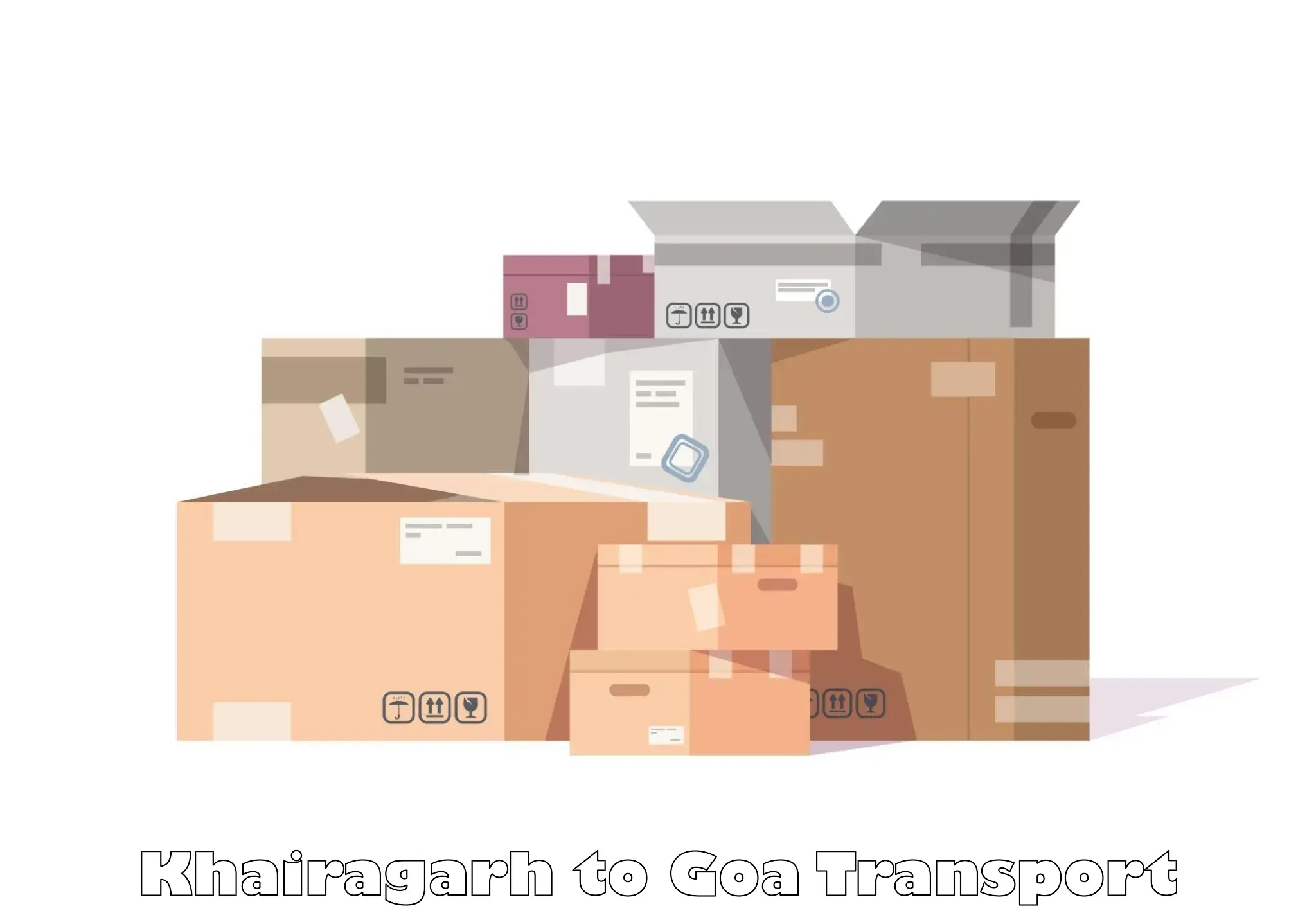 Air cargo transport services Khairagarh to Sanvordem